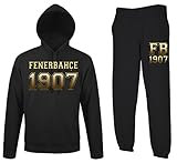 TRVPPY Herren 2er Set Kapuzenpullover + Jogginghose Fenerbahce Istanbul, Schwarz, M