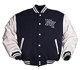 Mil-Tec NY Baseball Jacke mit Patches (Navy/Weiß/L)