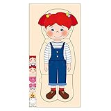 libelyef Hölzerner Menschlicher Körper Puzzle Für Kinder Und Kleinkinder - 28-teiliges Jungen-Mädchen-Anatomie-Spielset Kinder-Holzorgeln Modell-Puzzle-Spielzeug Für Kinder Ab 2 J