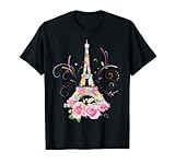 Farbenfroher Eiffelturm Paris in Frankreich Pariser Rose T-S