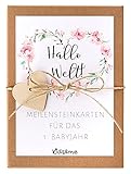 kids&me® Meilensteinkarten für das 1. Babyjahr - 29 süße Babykarten für Mädchen - Das beliebte Geschenk zur Geburt! - Baby Monatskarten für das 1. Lebensjahr des Baby