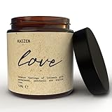 KAIZEN Love Candle - Sinnliche Duftkerze als Alternative zur Massagekerze für Paare für eine liebevolle Atmosphäre, Liebeskerze für sinnliche Momente zu Zweit, Duftkerze mit natürliche Aromen - 120g