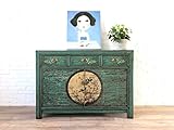 OPIUM OUTLET chinesische Kommode Sideboard Schränkchen Anrichte Vintage Shabby Chic Stil Kolonialstil Bunte Motive (Design 10)