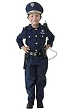 Dress Up America Polizeikostüm für Jungen - Hemd, Hose, Hut, Gürtel, Pfeife, Pistolenhalfter und Walkie Talkie Cop S