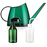 SUNYOSHINE 1,4 Liter Gießkanne für Zimmerpflanzen, kleine Gießkanne mit 10 Unzen Sprühflaschen und 250 ml Squeeze Flasche für Garten Zimmerpflanzen, Blumen, Sukkulenten (grün)