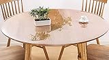 ZZeng RS Runder transparenter Tischschutz, transparent, PVC, rutschfest, wasserdicht, Kunststoff, Schreibtischunterlage, Möbelabdeckung für Zuhause, Esszimmer (45 cm)