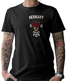 NG articlezz Herren T-Shirt Shirt Handball Skull Fanshirt WM 2019 Deutschland Germany mit Front- und Rückenp