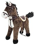 Sweety Toys 5062 Stehpferd Plüsch Pferd Chocolate ” My Little Pony” mit Funktion Sound Pferde Galopp und Gewieher, Sattel und Steigbügel,Sweety-Toys braun C