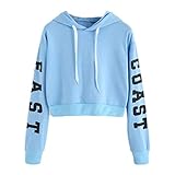 TWIFER Damen Buchstaben Langarmshirt Hoodie Crop Pullover Tops Sweater Sw