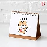 LJP Kalender Schreibtischkalender 2022 Kawaii Kalender Bürobedarf Planner Zubehör Manshan Blume stehend monatlich Planer Memo Wandkalender Tischkalender (Color : Burgundy)