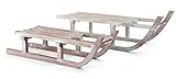 small foot Deko-Schlitten aus Holz, 2er Set Dekofigur, Natur, 60 x 19 x 18