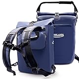 PHILANA® Premium Fahrradtasche für Gepäckträger in Blau - 25 Liter | wasserdichte Universal Fahrrad Tasche für Reise & Alltag | Kombi Rucksack Gepäckträgertasche für F