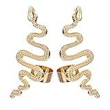 Generic 2Pcs Schlange Stud Ohrringe Gebogene Schlange Geformt Schmuck Schlange Ohrringe Gothic Frau Ohr- Stud Geschenk Legierung Ohr Schmuck für Frauen Mädchen G