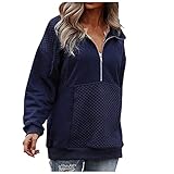 XIOerziwo Damen Mäntel Wintermantel Outdoor Pullover Leicht Sweater Winter Sweatshirt Strickwesten Sweatjacke Frauen Mode Damen V-Ausschnitt Langarm Tops Casual Solid Color Spleißen Sweatshirt Jack