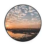 Runde Teppiche, Brücke über Wasser bei Sonnenuntergang, 90 cm, runder Teppich, weich, schmutzabweisend, für Wohnzimmer, S