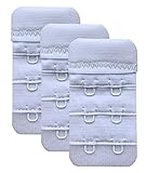 Chanie BH-Verlängerung für Damen, weich, bequem, 2 Haken, 6,1 x 3,8 cm, 3 Stück - - Einheitsgröß