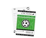 12x 'Fußball' Einladungskarten zum Kindergeburtstag / Fußballparty / Einladungen / Grußkarten / Mitgebseltüten / Geschenktüten / Give-aways / Geburtstag / plastikfrei / klimaneutral /