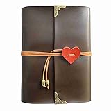 Dhouse Retro Leder Fotoalbum zum Selbstgestalten Ringbuch Leder Retro Scrapbook Album Hochzeit Gästebuch DIY Vintage Schwarze Seiten Fotobuch für Weihnachten Hochzeitstag