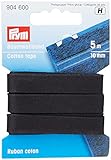 Prym 904600 Baumwollband 10 mm schwarz, 100Prozent CO