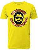 Herren T-Shirt für den Junggesellenabschied mit Motiv Letzte Nacht im Wolfsrudel (Männer/Bräutigam) in gelb, Größe M