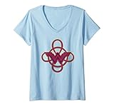 Damen Wonder Woman Movie Pink Logo with Golden Lasso Details T-Shirt mit V