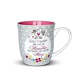 Sheepworld 44399 Tasse mit Spruch „Guten Freunden gibt man ein Küsschen“, Porzellan, 60 cl, Geschenk-Artik