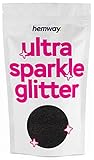 Hemway Ultra-Schein-Glitter Schwarz 100g / 0,35 Unzen Multi-Purpose-Epoxidharz-Kunsthandwerk Kosmetik Sicher Körperbehaarung Gesicht Nagel Hochzeit Kunst Schönheit Tumblers Blumen Puder-Staub