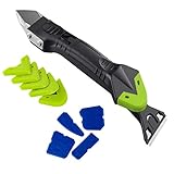 Raburt 5 in 1 Silicone Caulking Tools Dichtungswerkzeuge Remover Home Kit Mörtel Schaber Mörtel Glatter Set Calking Sealant Tool für Fliesen Küche Badezimmer Boden（Zufälliges Weiß & Grün）