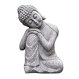 Fenteer Harz Antike Schlaf Buddha Statue Ornamente Ruhen Nickerchen Pose Kleine Buddha Statue Figuren Skulp