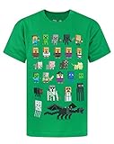 Minecraft T-Shirt Jungen Kinder Sprites Grüne Charaktere Kurzarm Spiel Top 7-8 J