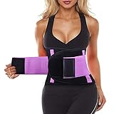 SIHOHAN Bauchweggürtel, Fitness Gürtel Verstellbarer, Taille Trimmer Gürtel Fitnessgürtel, Abnehmen Waisttrainer Taillenformer, Bauchgürtel für Herren und Damen(Violett, L)