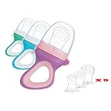 Endureal Fruchtsauger|3 Fruchtsauger für Baby & Kleinkind|Baby Fruchtsauger Schnuller|9 Silikon-Sauger in 3 Größen|Schätzchen Schnuller Gemüse sauger für S