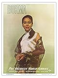 Myanmar (Burma) – Burmese, Women of The World – Pan American World Airways – Vintage-Reise-Poster c.1964 – Master Art Print 22,9 x 30,5