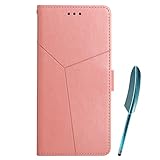 Hülle für OnePlus 9 Pro, OnePlus 9 Pro Hülle Brieftasche Tasche Leder Flip Case Etui [Standfunktion] [Kartenfächern][Kapazitiver Stift ], Schutzhülle für OnePlus 9 Pro (Rosa)