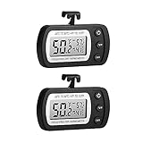 Kühlschrank Thermometer, MOPOIN 2 Stück Wasserdicht Digital Gefrierschrank Thermometer Zimmerthermometer mit Haken, LCD Display Mini Digital Thermometer, Perfekt für Hause, Bars, Café