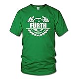 shirtloge - FÜRTH - Fussball Lorbeerkranz - Fan T-Shirt - Grün - Größe M