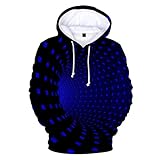Celucke 3D Druck Kapuzenpullover Herren Hoodie mit Wirbelpunkte-Design, Männer Pullover Sweatshirt Lässiger Langarm Tops Pulli Kapuzenpulli (Blau, XXXXL)