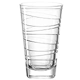 Leonardo Vario Struttura Trink-Gläser, 6er Set, spülmaschinengeeignete Wasser-Gläser, Glas-Becher mit Muster, Saftglas Getränke-Set,280 ml, 019450