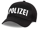 Shirt-Panda Herren & Damen Polizei Cap 3D-Stick - Baseballmütze Verkleidung Kostüm Basecap Police Sonnenschutz Kappe Cop Schwarz (Stick Weiß) One S