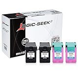 4X Logic-Seek Druckerpatrone kompatibel für 302XL Multipack 2X Schwarz 2X Color für HP Officejet 3830 4658 Deskjet 3630 Envy 4520