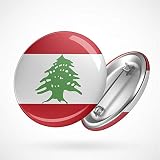 Hellweg Druckerei Button Anstecker Libanon Flagge Mittlerer Osten Vorderasien Badge Ab