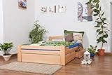 Einzelbett/Funktionsbett'Easy Premium Line' K4, inkl. 2 Schubladen und 1 Abdeckblende, 140 x 200 cm Buche Vollholz massiv N