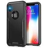 HOOMIL Stoßfest Kompatibel mit iPhone X Hülle, iPhone XS Hülle, iPhone 10 Hülle, [Militärischer Fallschutz] Handyhülle iPhone X Case Matt Schutzhülle für iPhone X/XS (Schwarz)