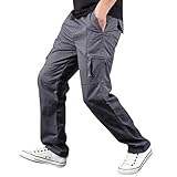 TIMEMEAN Hosen Herren Cargo Sommer Stretch Multi-Pocket Gerade Leicht Running Sp