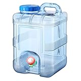 Teckey 10L Camping Wasserkanister, Wasserbehälter Kanister Mit Auslaufhahn, Wasserkanister Mit Festmontiertem Ablasshahn/Wasserauslauf,dicht Und Robust Auto Mineralnahrungsmittelgrad-kamp