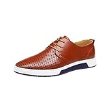 Patifia Schuhe Herren, Sommer Stil Herren Sommer Einfarbig Breathable Business Lederschuhe Leisure Hollow Vollleder Schuhe Uniform Schuhe Berufsschuhe Alle J