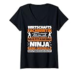 Damen Wirtschaftsfachwirtin Multitasking Ninja lustig T-Shirt mit V