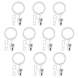 MBI Gardinenring mit Clip und Haken weiß, 10er Packung, montierte Größe: Ø 25 mm, max. Belastung: 3 kg, Verpackungsmenge: 10 Stück