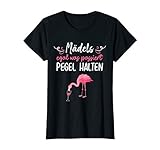 Damen Mädels Pegel halten Mallorca Flamingo Bier JGA Malle Fun T-S