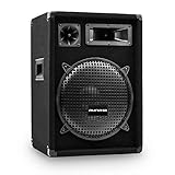 auna Pro PW - passiver PA-Lautsprecher PA-Box, 3-Wege-Bauweise, Piezo-Hochtöner, Horn-Mitteltöner, Impedanz: 8 Ohm, schwarz, Subwoofer, Belastbarkeit: 300 Watt RMS / 600 Wmax